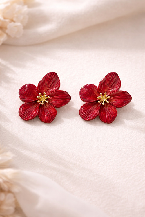 Frangipani Bloom Stud Earrings
