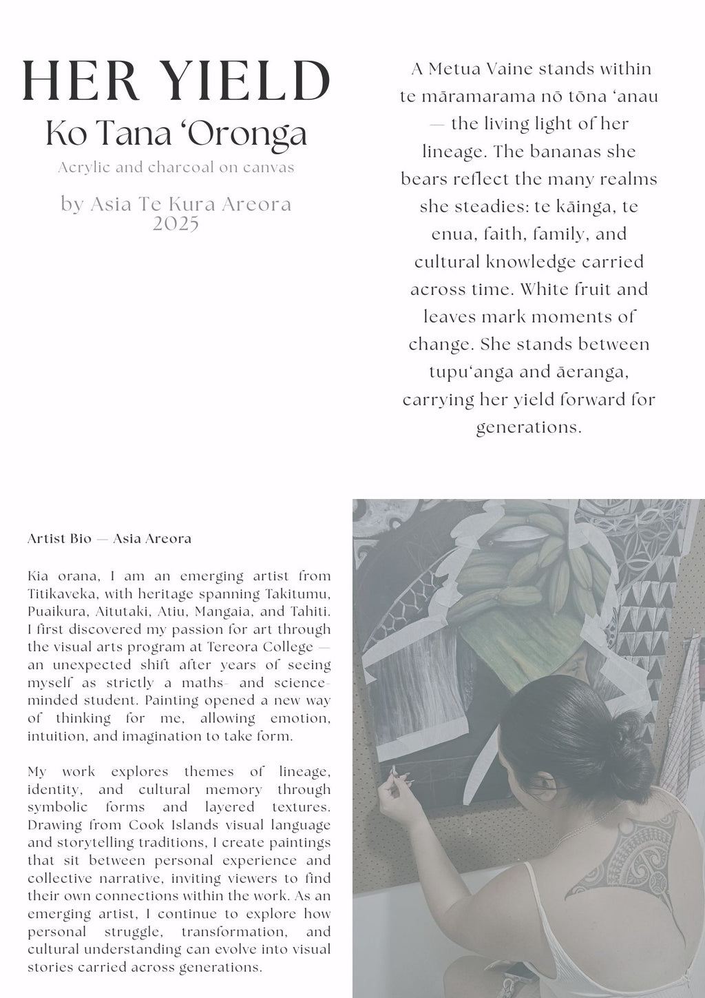 Fine Art - 'Her Yield'  original art piece by Asia Te Kura Areora