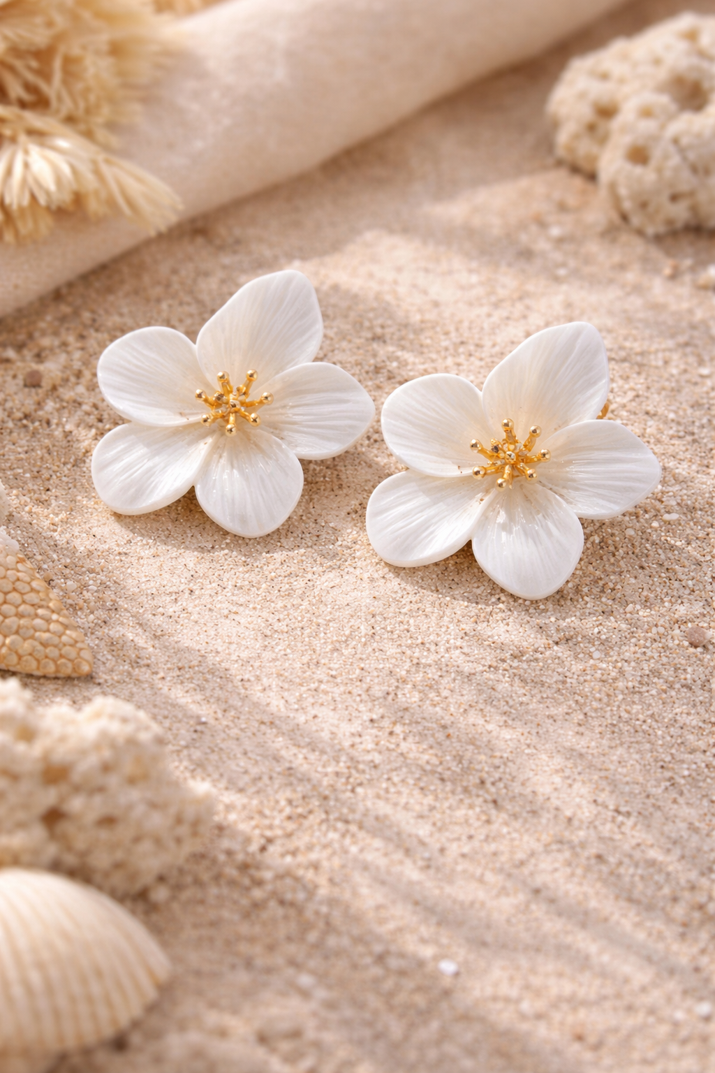 Frangipani Bloom Stud Earrings